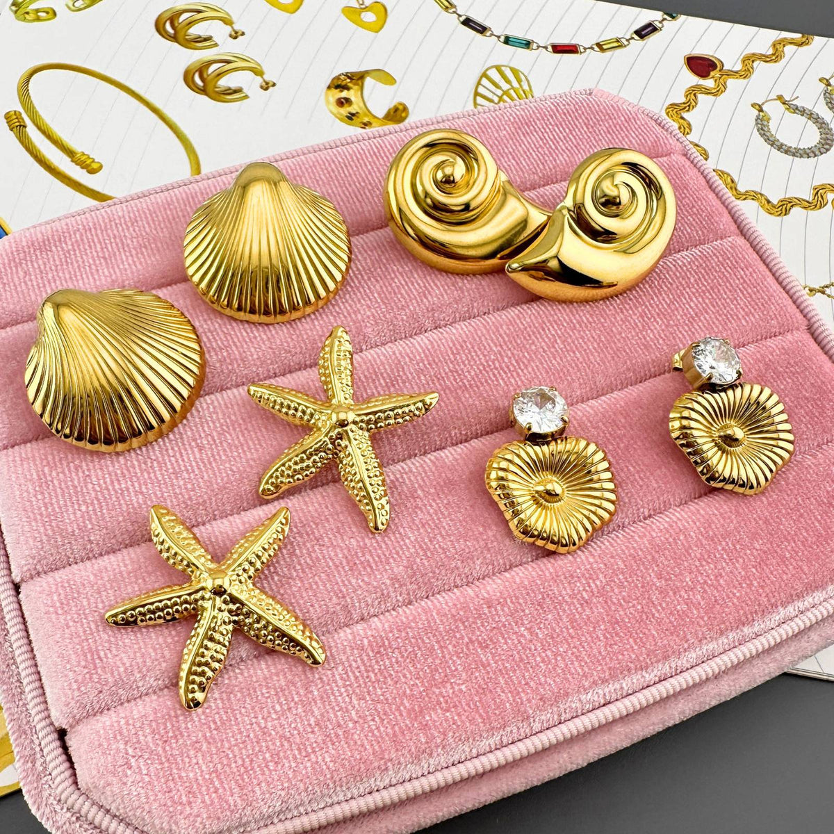 Flowers PVD Gold-Plated Steel Earrings - Intensity