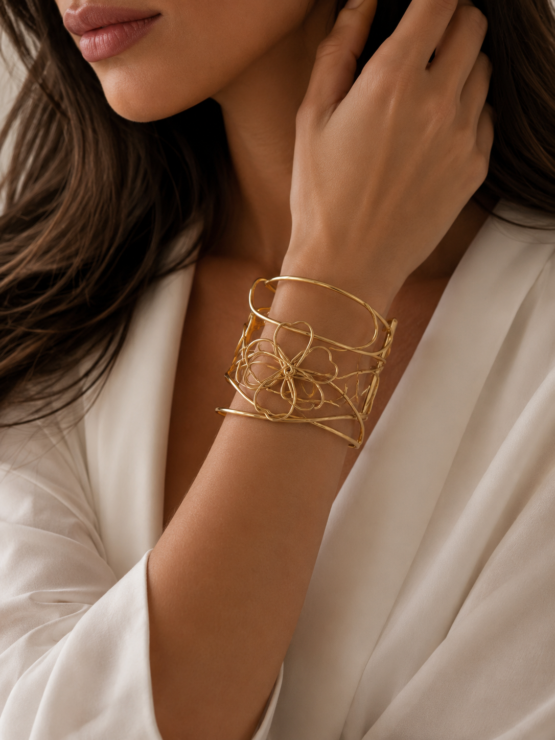 BRACCIALE RIGIDO FIORE_ACCIAIO INOX