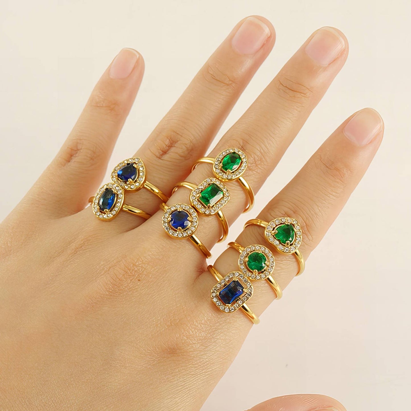 Ring, 18K Gold Plated Steel