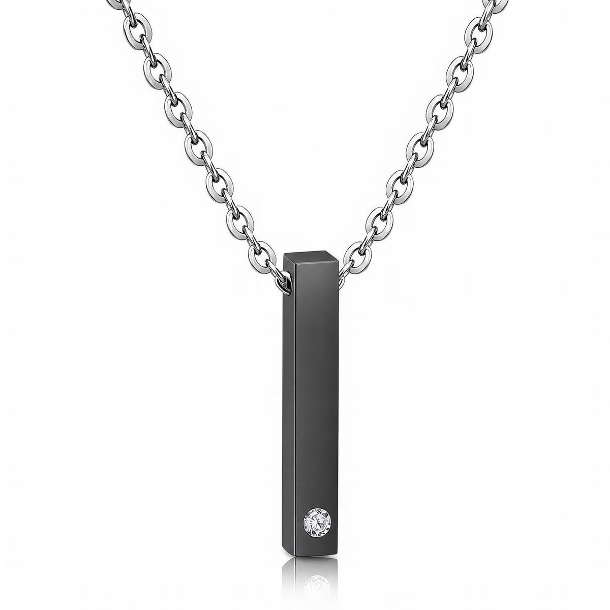 Engraving-ready Men's Black PVD Steel Necklace - Prime Code