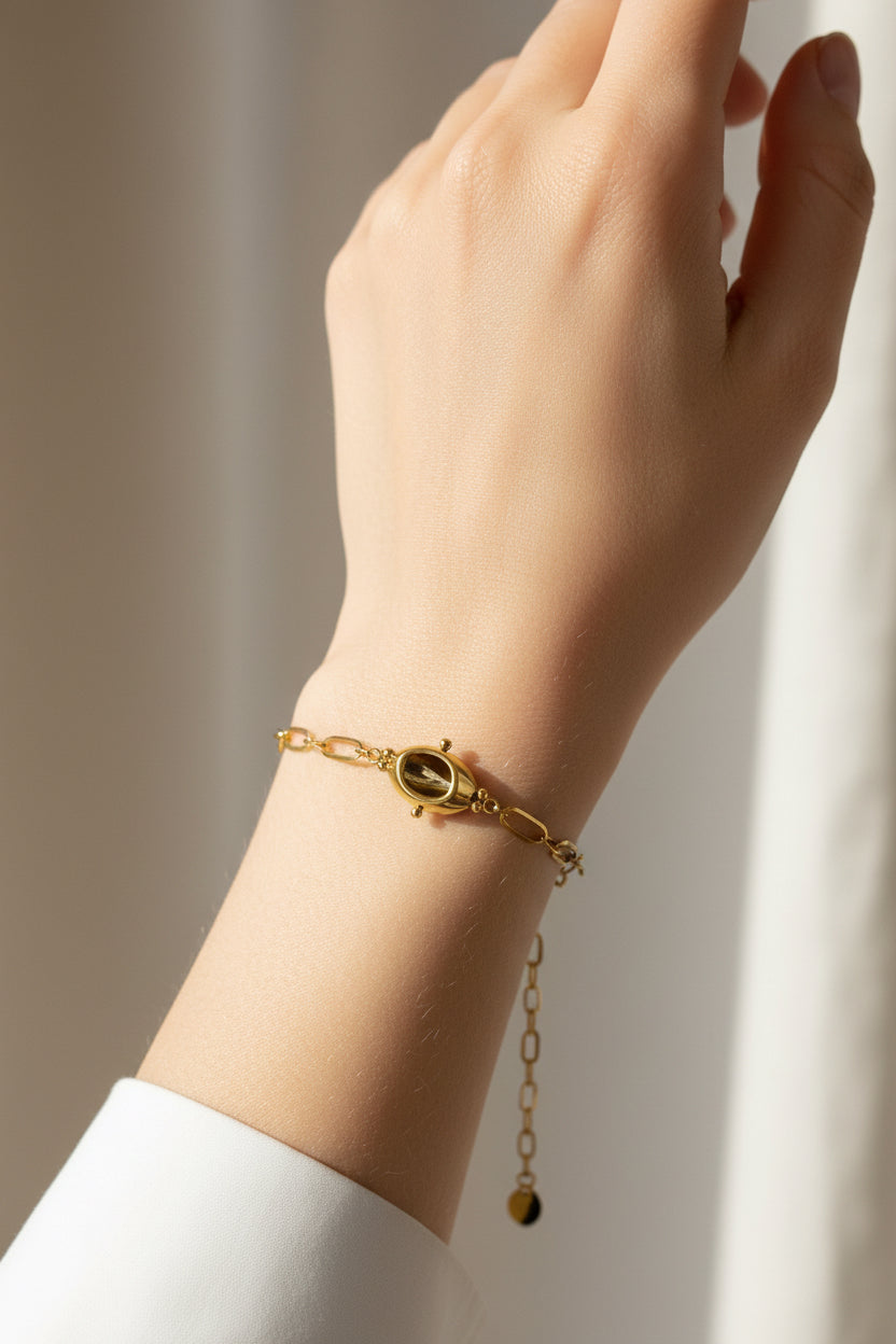 BRACCIALE-ACCIAIO DORATO WATERPROOF