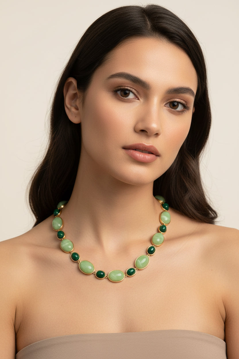 COLLANA A MAGLIA OVALI -ACCIAIO 316L+ RESINA