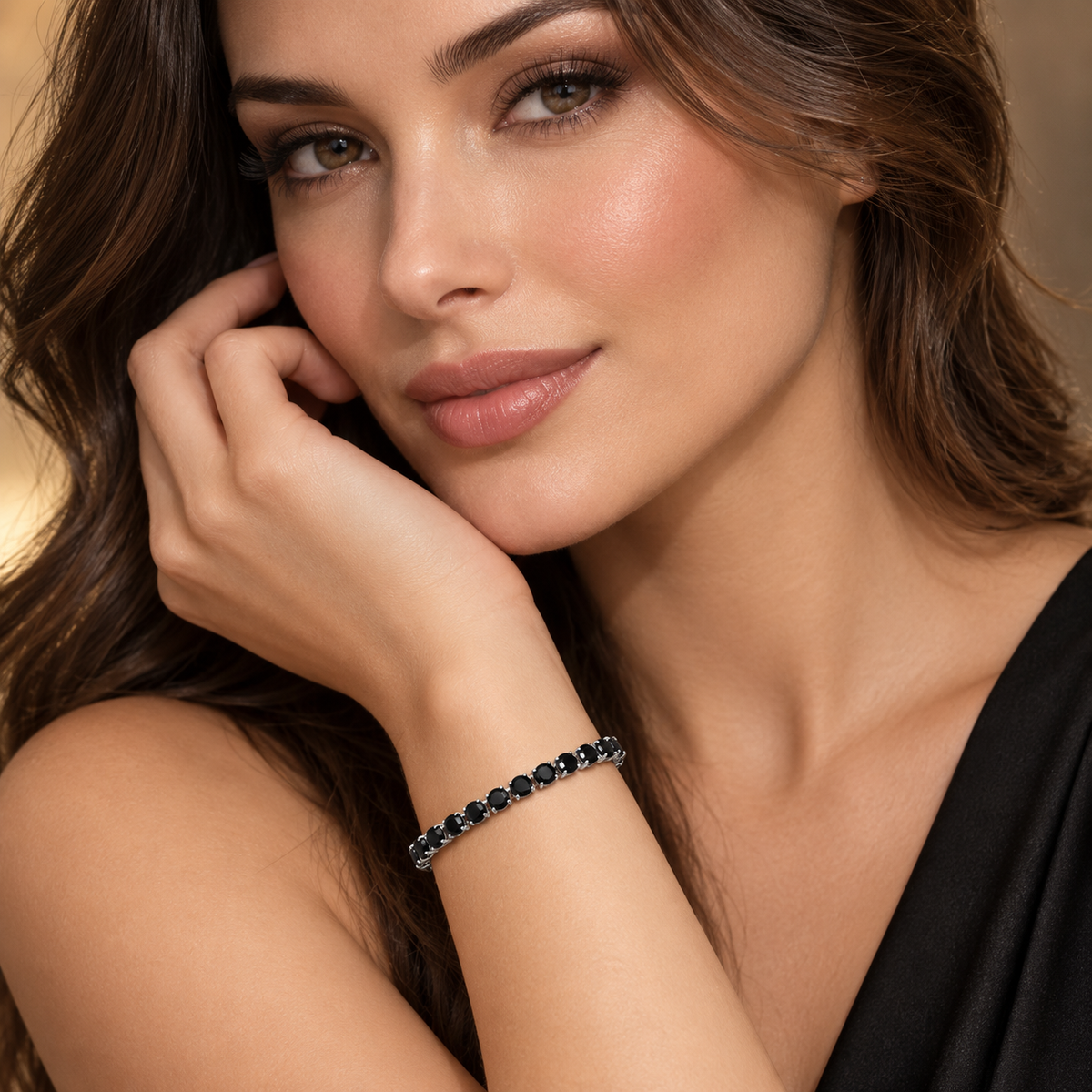 BRACCIALE TENNIS CON ZIRCONIA 3MM ACCIAIO 316L COLORE NERO