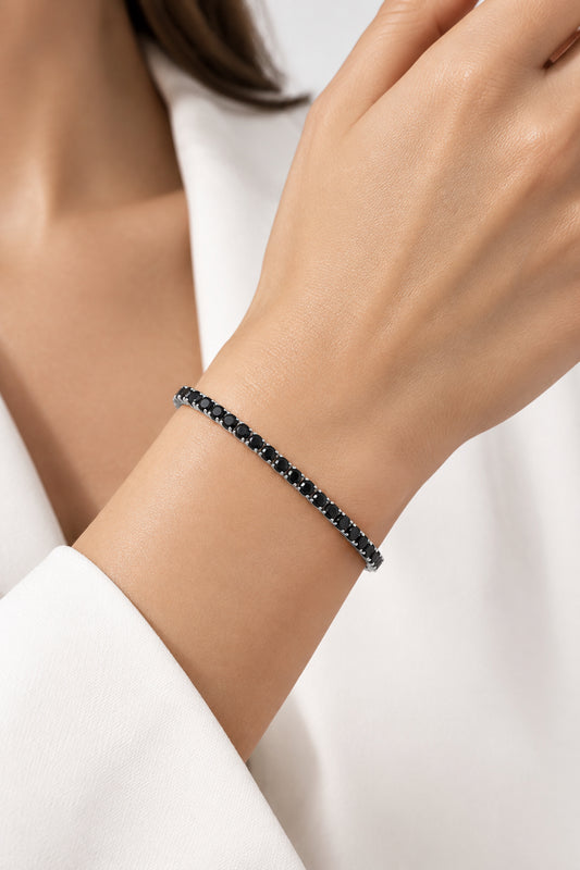 BRACCIALE TENNIS COLORATO COLORE ZIRCONE NERO