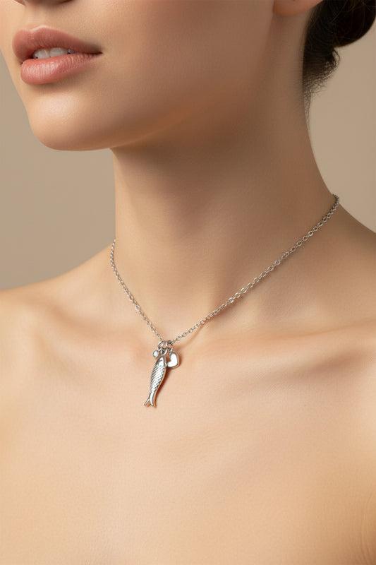 COLLANA GIROCOLLO PESCIOLINO-ACCIAIO INOX