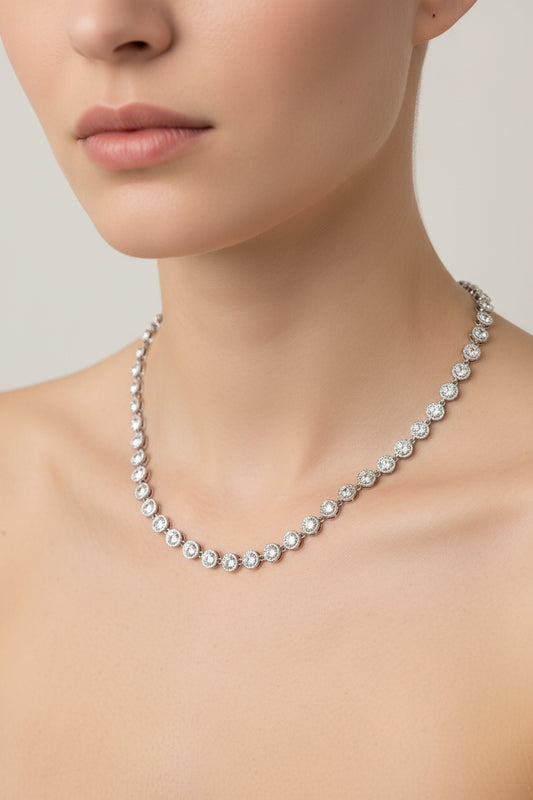 COLLANA CRISTALLI -ACCIAIO 316L