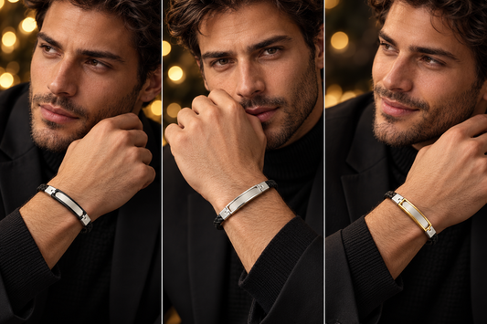 NODO BRACCIALE UOMO -ACCIAIO+CUOIO