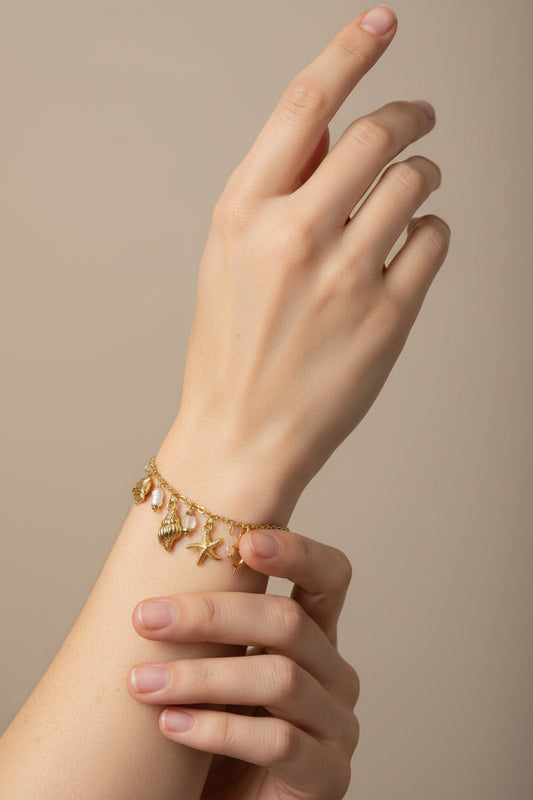 BRACCIALE CHARMS ACCIAIO 316L DORATO