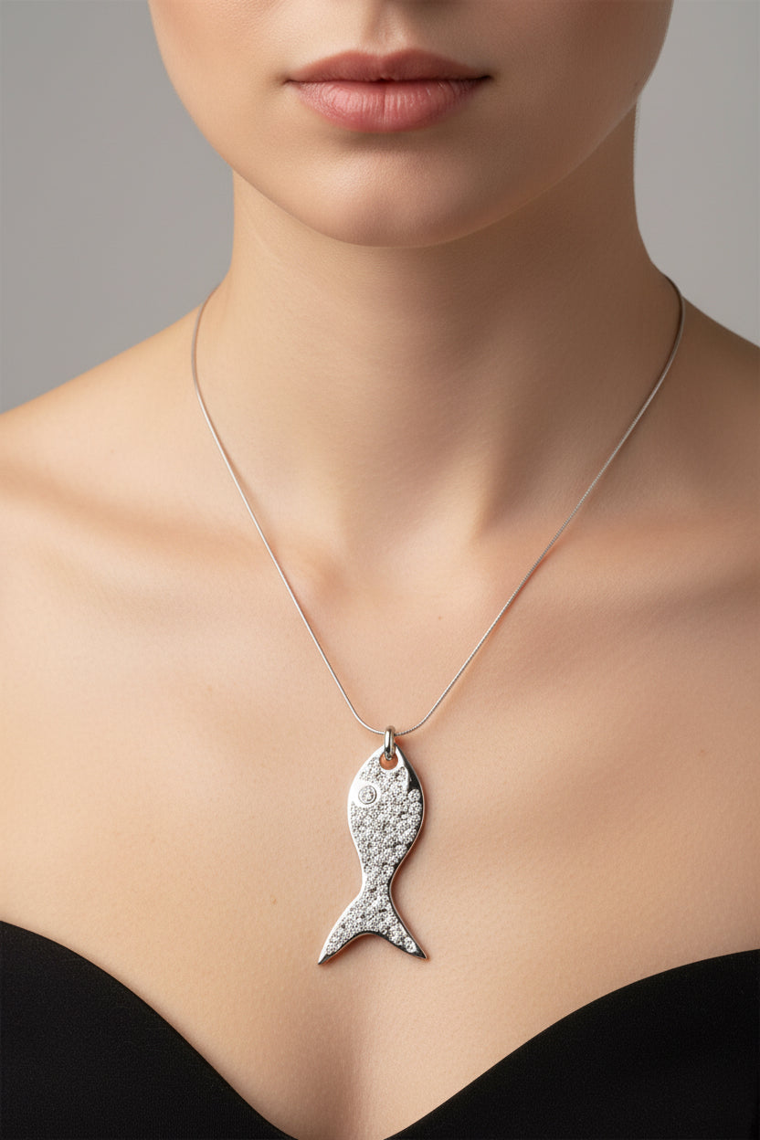 COLLANA PESCE-ACCIAIO INOX WATERPROOF