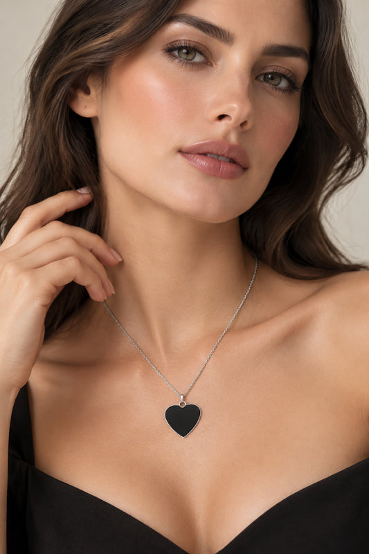 collana  cuore  -acciaio x incisione waterproof