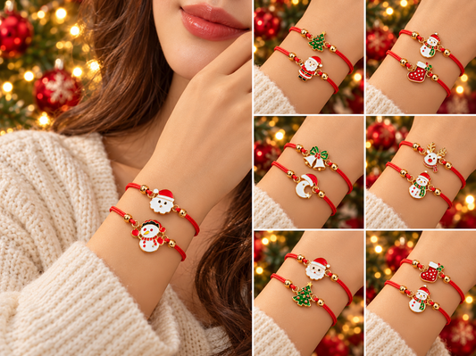 BRACCIALI SOGGETTI MIX NATALE - ACCIAIO +FILATI