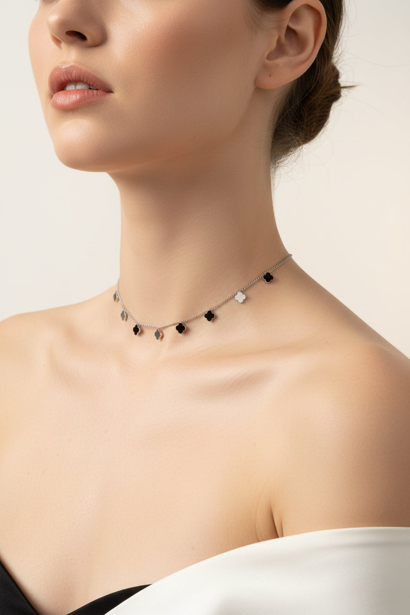 Collana. Quadrifoglio -acciaio inox waterproof