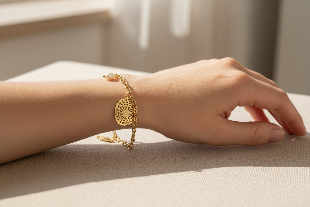 BRACCIALE RIGIDO ACCIAIO DORATO WATERPROOF