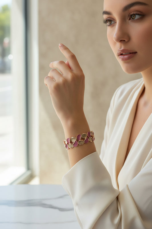 BRACCIALE ELASTICO SMALTO-LEGHE DI ZINCO