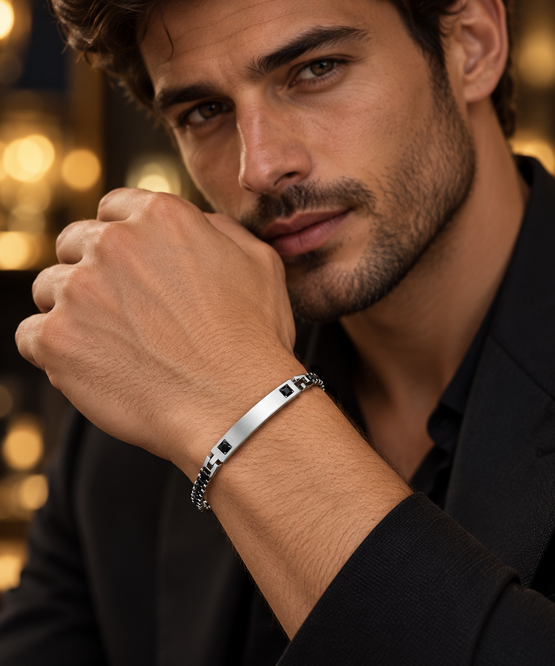 BRACCIALE DUE PUNTI LUCE -ACCIAIO + VTR
