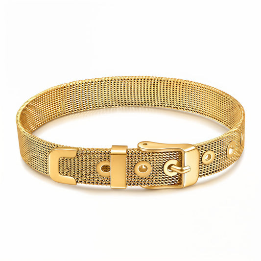 Bracelet, 18K Gold Plated Steel