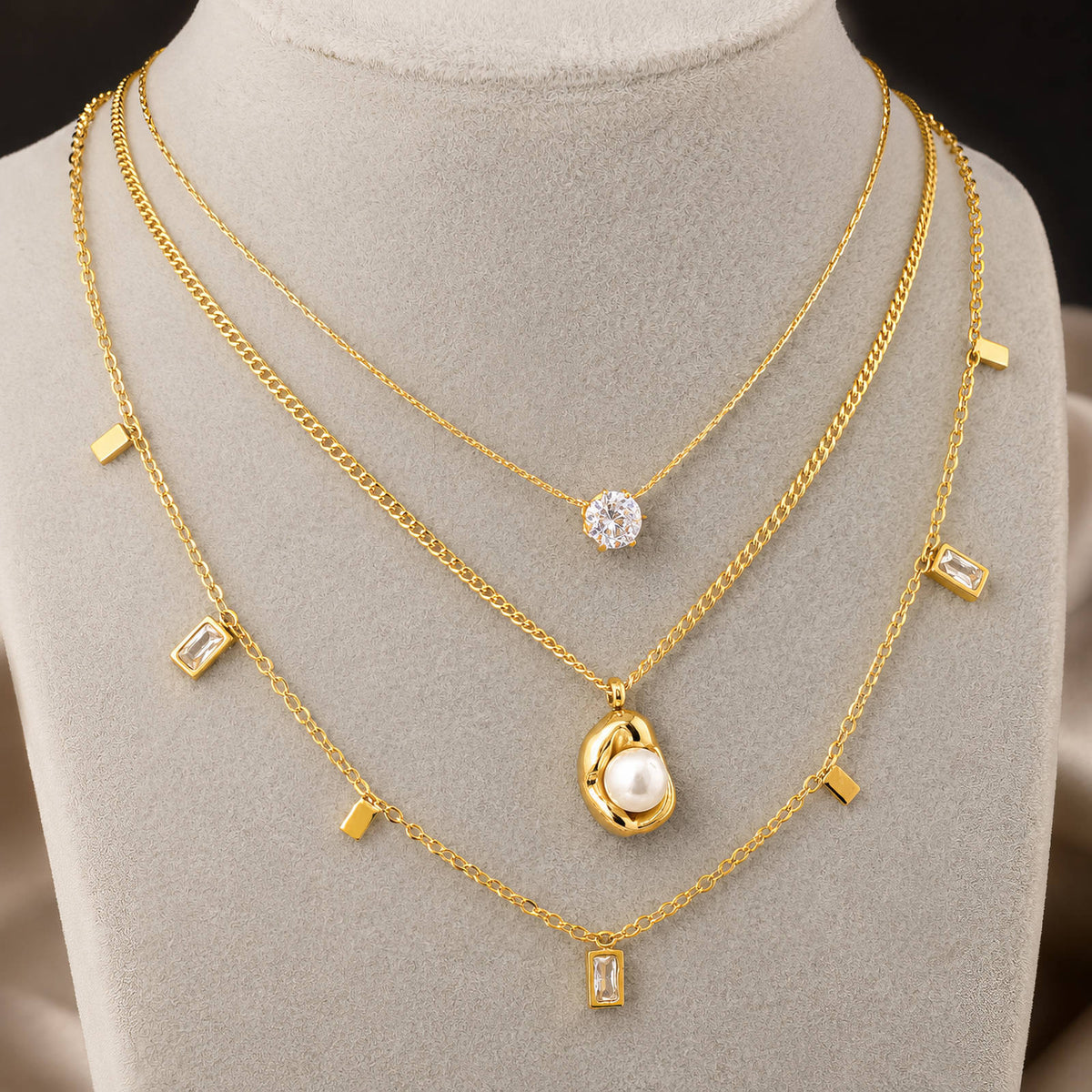 PVD Gold-Plated Stainless Steel Necklace - Intensity