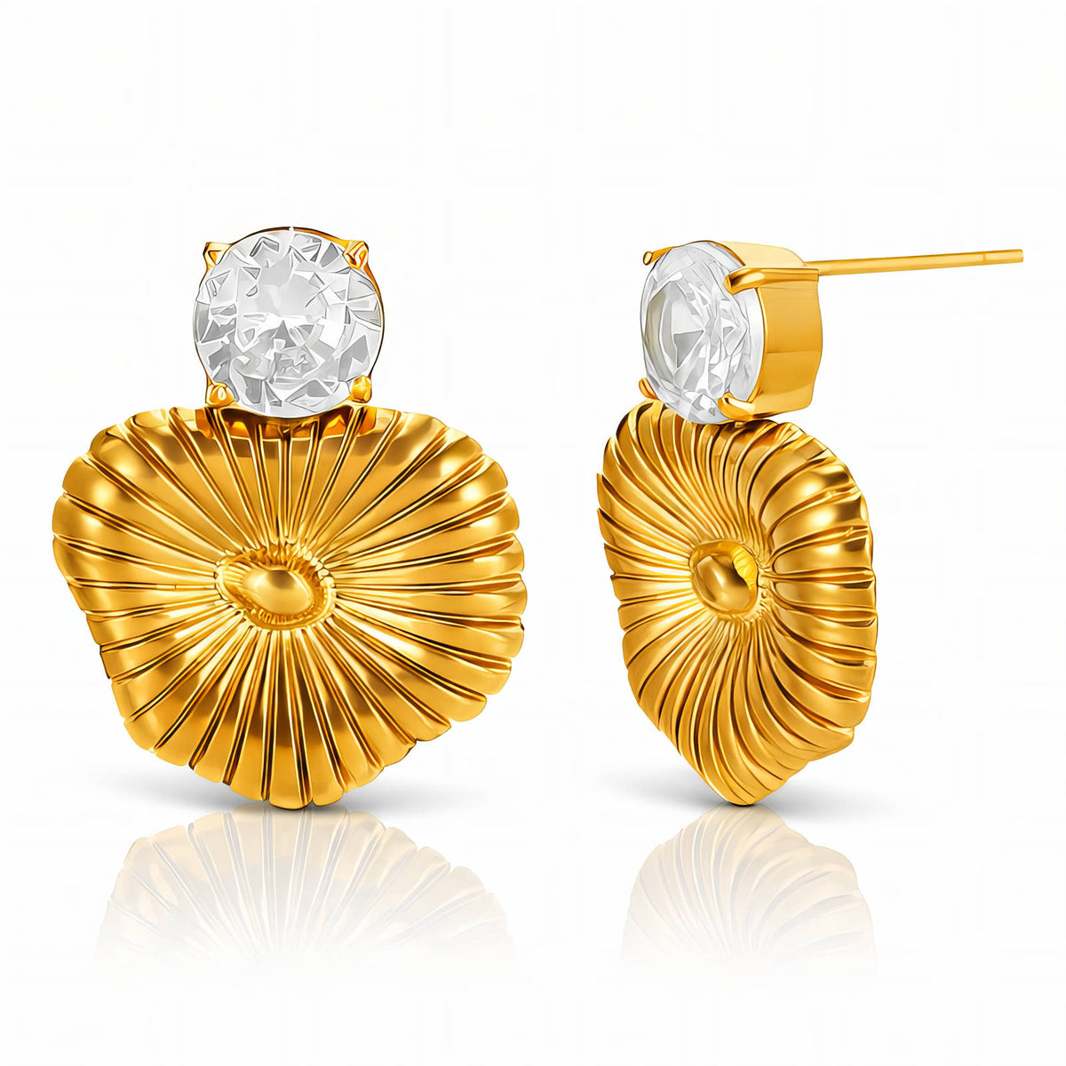Flowers PVD Gold-Plated Steel Earrings - Intensity