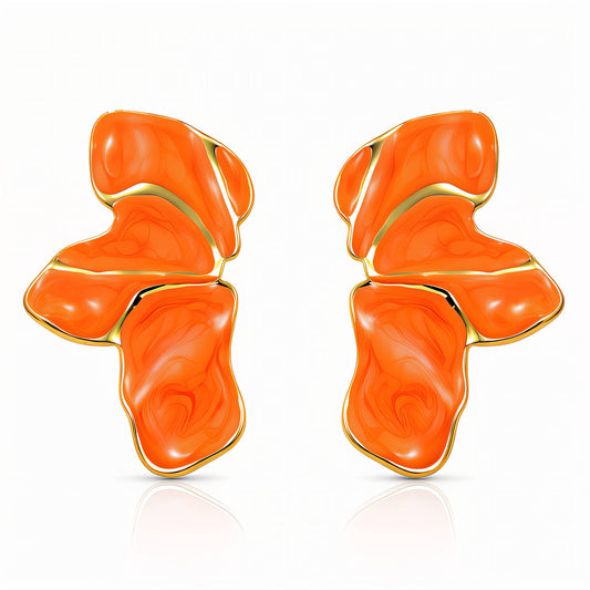 Earrings, 18K Gold Plated Steel