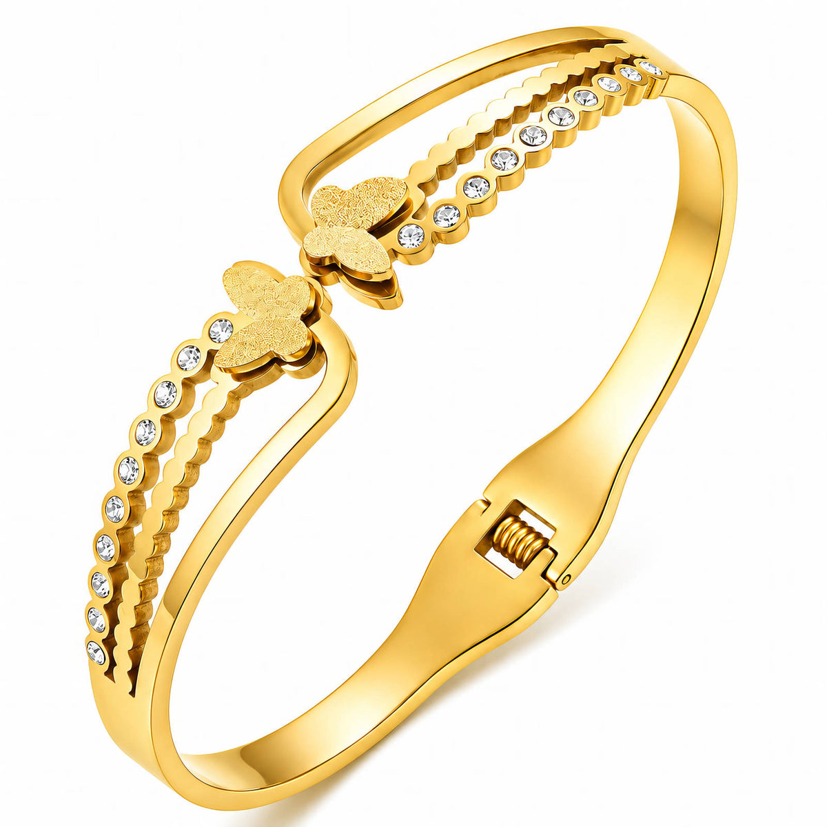 Butterflies PVD Gold-Plated Steel Bracelet - Intensity