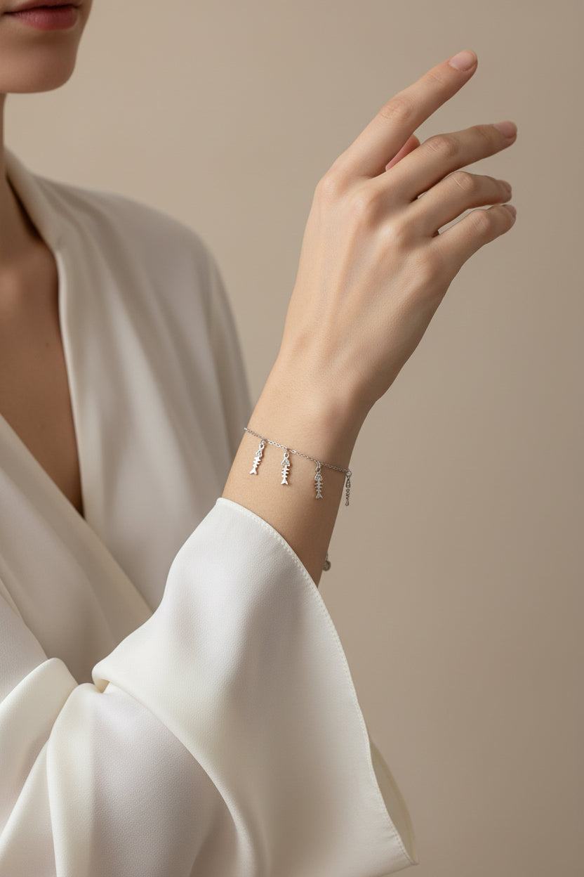 BRACCIALE LISCA PESCE-ACCIAIO INOX