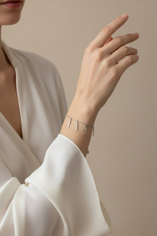 BRACCIALE LISCA PESCE-ACCIAIO INOX