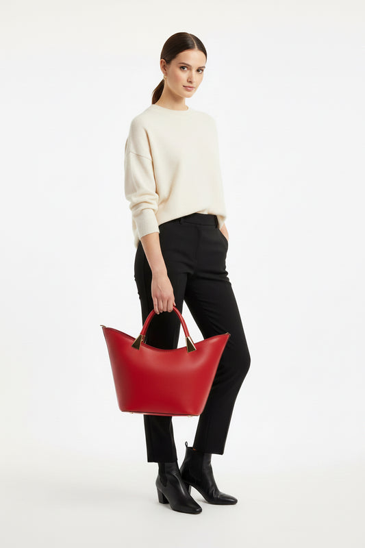BORSA A MANO-IN PELLE  VERA DI RUGA -MADE IN ITALY