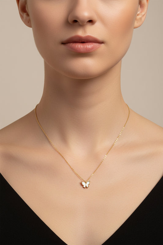 COLLANA-FARFALLINA-ACCIAIO. INOX