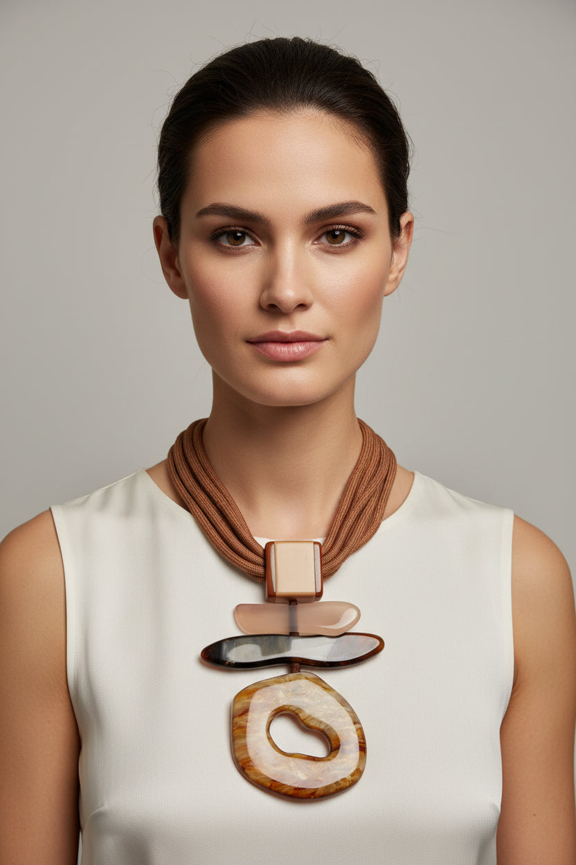 COLLANA IN METALLO ACRILICO DI PLATE LEGHE DI ZINCO
