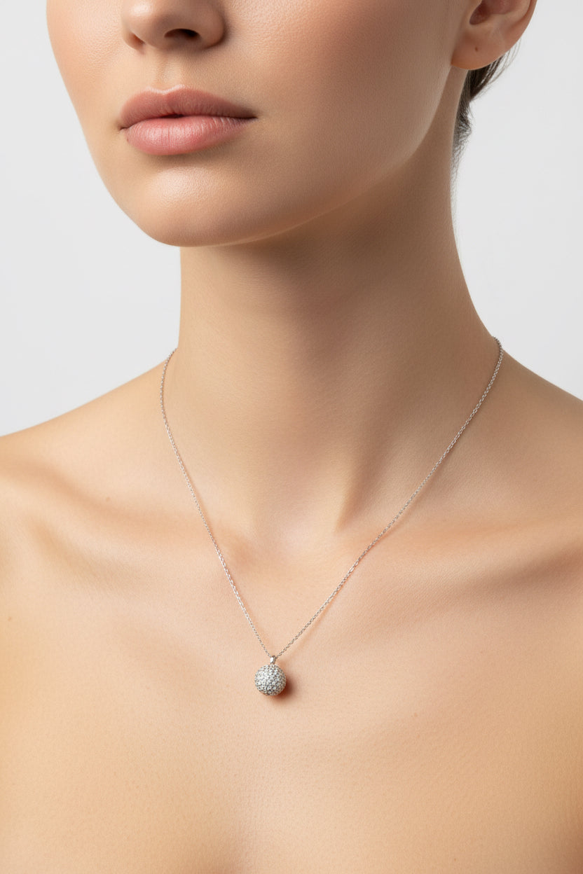 COLLANA CAMPANELLLO-ACCIAIO + CUBIC ZIRCONIA