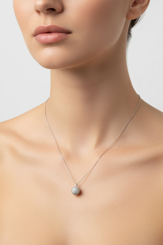 COLLANA CAMPANELLLO-ACCIAIO + CUBIC ZIRCONIA