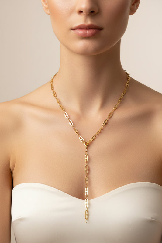 COLLANA CATENA CRAVATTA-ACCIAIO INOX-WATERPROOF