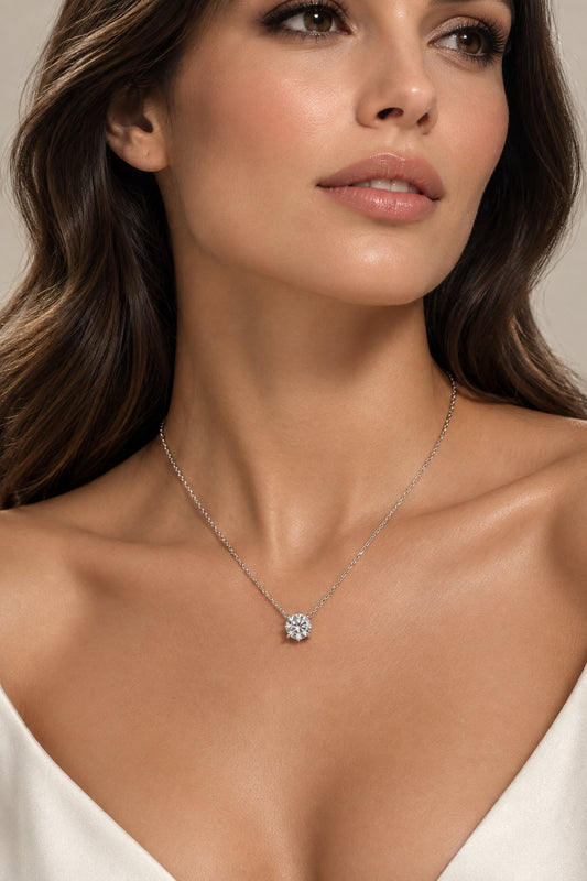 collana punto luce zircone -acciaio inox 316L
