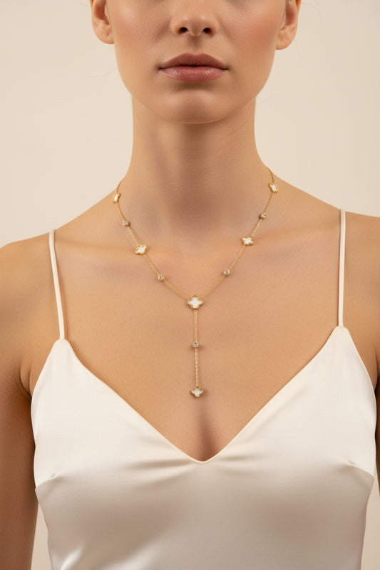 COLLANA  QUADRIFOGLIO -ACCIAIO INOX WATERPROOF