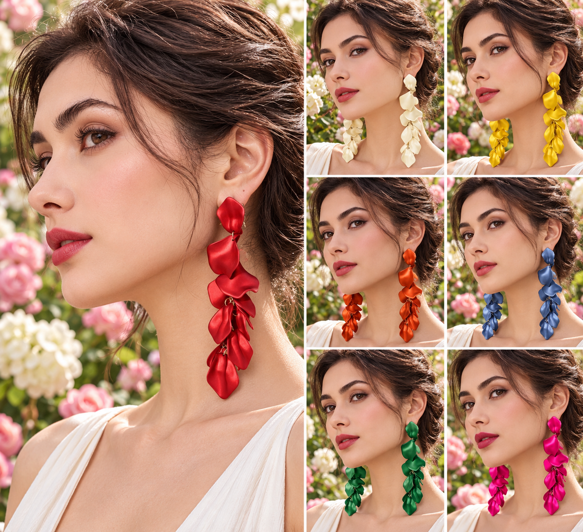 Orecchini petali lunghi-METALLO+PLA