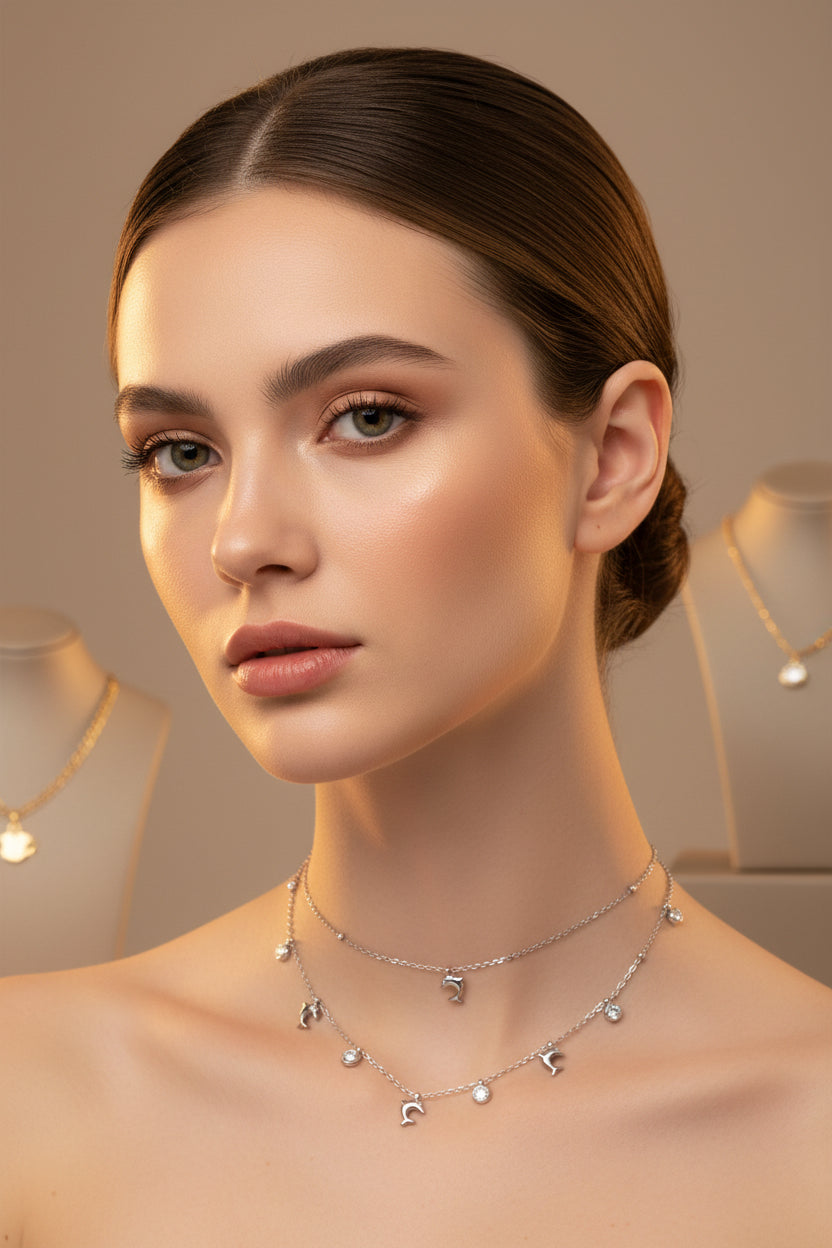 COLLANA  CHARMS MARINI -ACCIAIO 316L