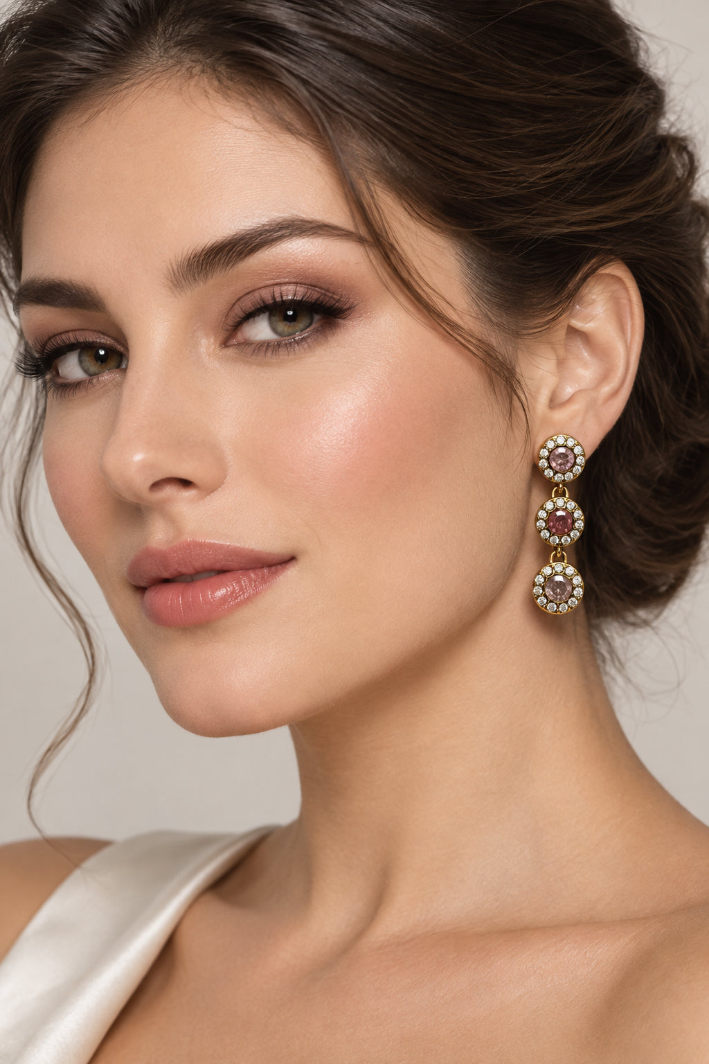 ORECCHINI  PENDENTE ACCIAIO+STRASS