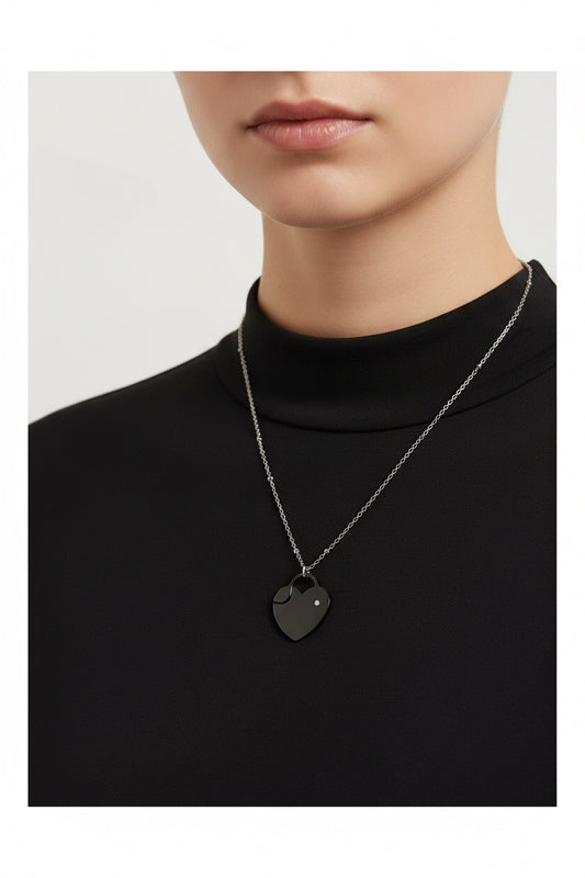 COLLANA INCISIONE CUORE -ACCIAIO INOX WATERPROOF