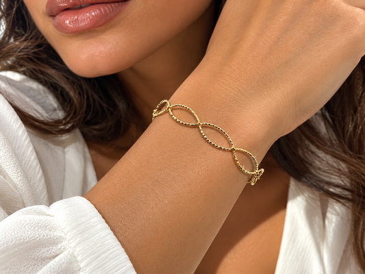 BRACCIALE CATENA -ACCIAIO DORATO
