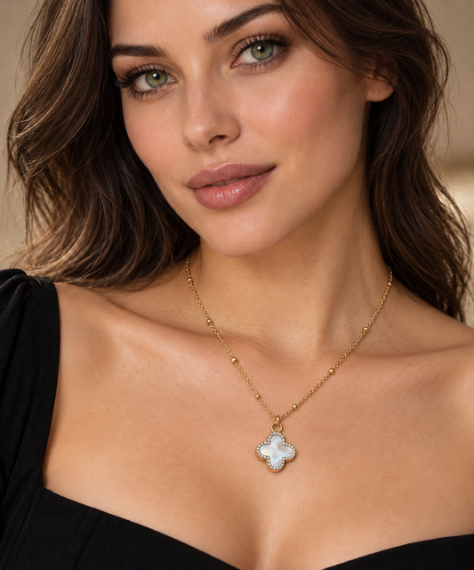 COLLANA QUADRIFOGLIO - ACCIAIO