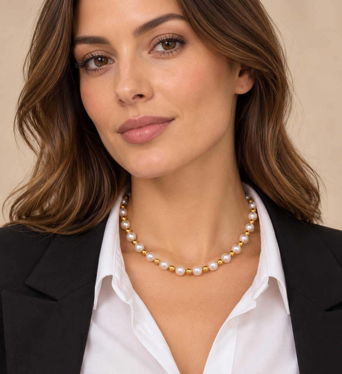 COLLANA PERLA -ACCIAIO
