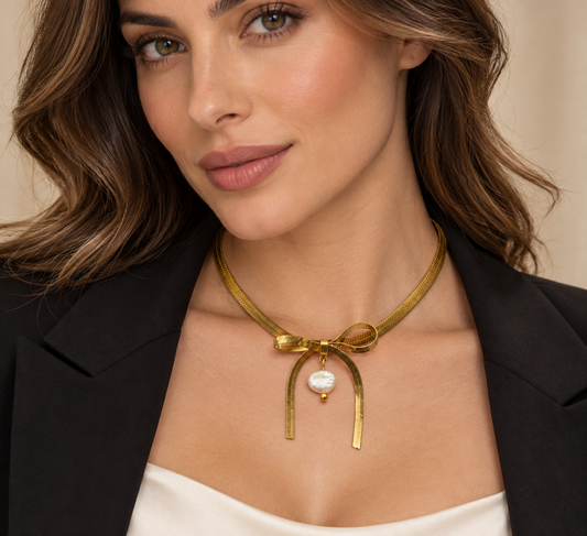 COLLANA FIOCCO -ACCIAIO