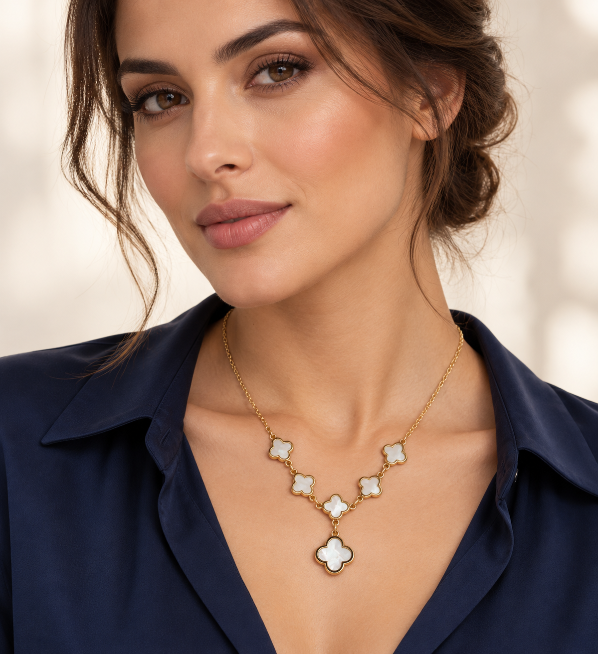 COLLANA QUADRIFOGLIO-ACCIAIO
