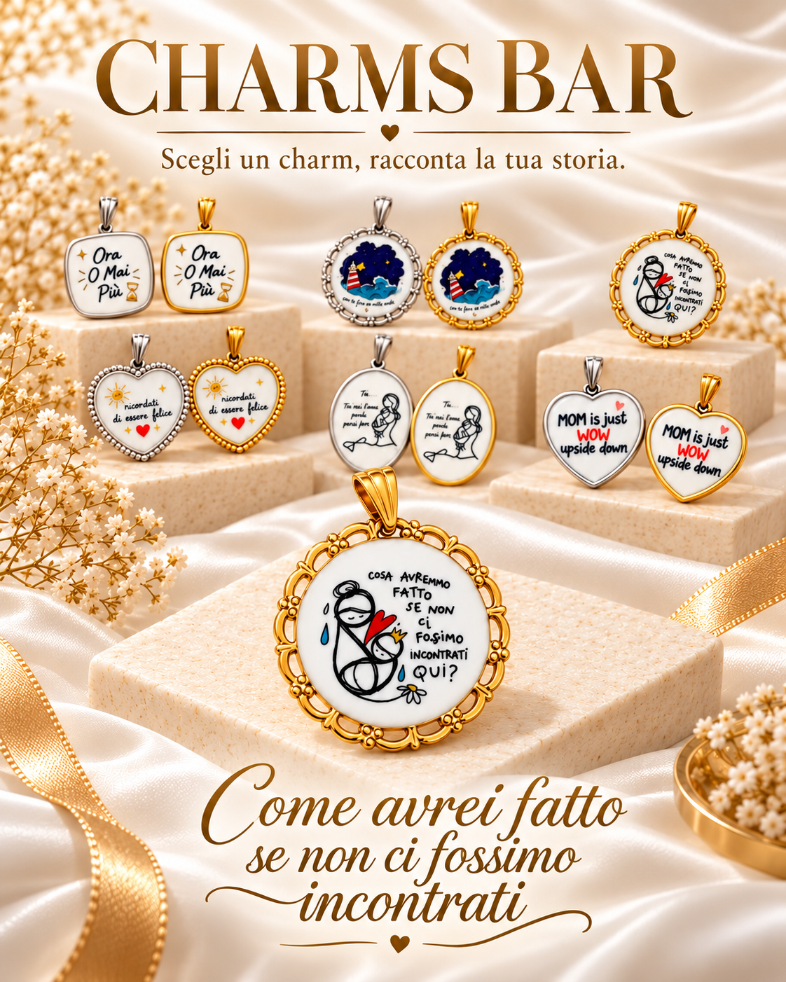 COSA  AVREMO FATTO  SE NON CI FOSSIMO INCONTRATI- CHARMS BAR- ACCIAIO