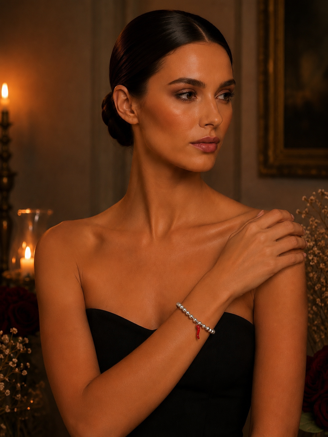 BRACCIALE  ELASTICO -ACCIAIO+STRASS